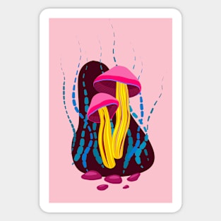 Magenta mushroom Sticker